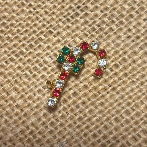 Candy cane CZ Pin